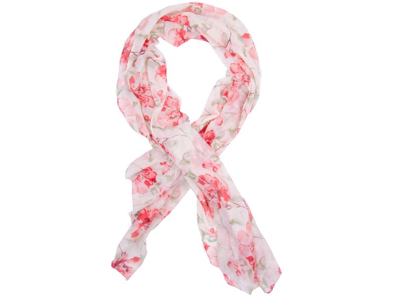 That's a Wrap Pink Scarf with Orange Coral Pattern