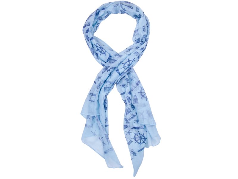 That's a Wrap Blue Scarf with Marine Theme