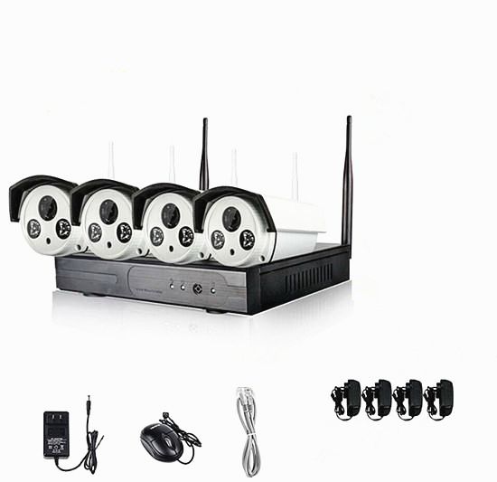 HD 4 Channel Wireless IP Surveillance NVR Kit
