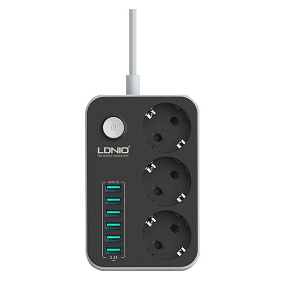 LDNIO SE3631 EU Type Power Strip with 6 USB Ports