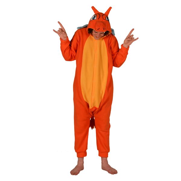 aFreaka Adults Charizard Inspired Onesie - Orange