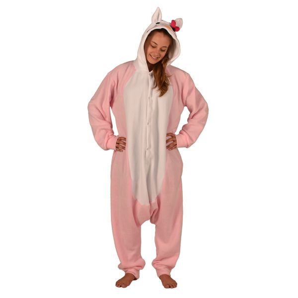aFreaka Adults Hello Kitty Onesie - Pink &amp; White