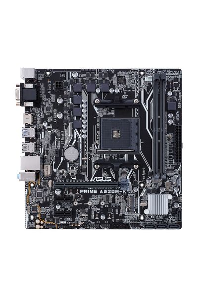 ASUS PRIME A320M-K AMD AM4 mATX motherboard with LED lighting