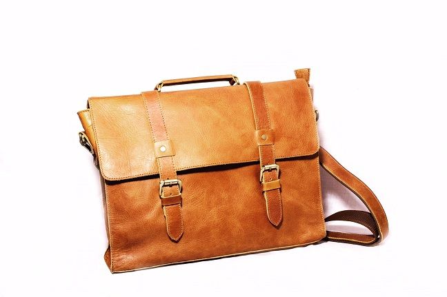 Leather Laptop Bag - Brown