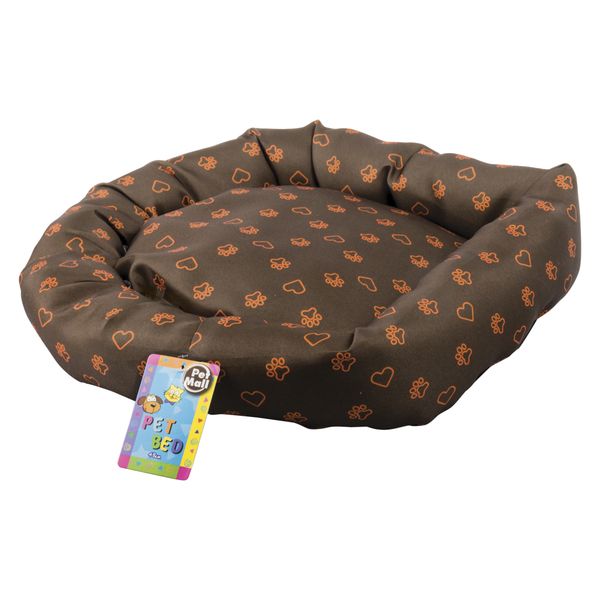 Round Dog Bed - Brown &amp; Orange