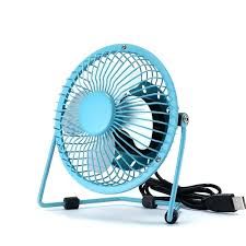 USB Metal Desk Fan - Blue