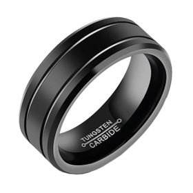 Men's 8mm Black Tungsten Carbide Rings - Size: 10 | Shop Today. Get it ...