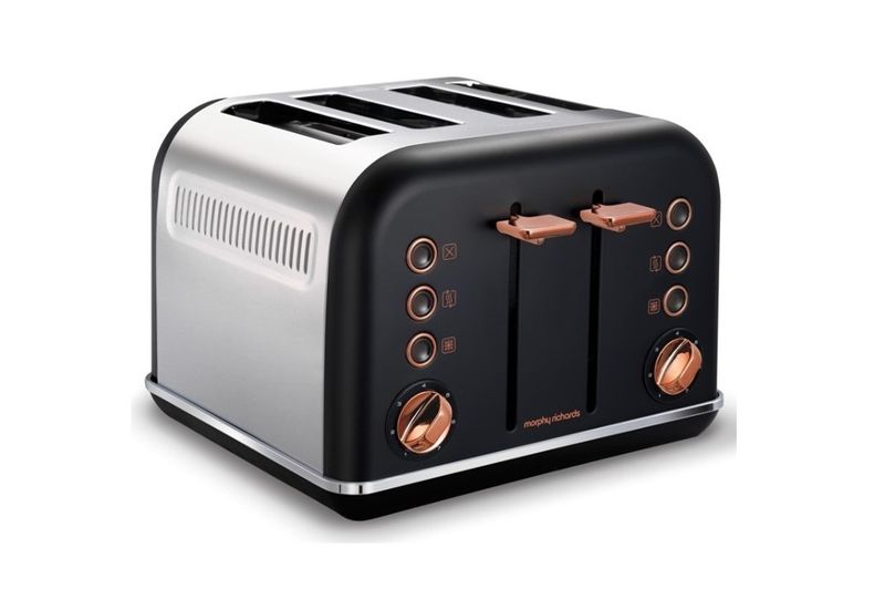 Morphy Richards - 4 Slice Accent Toaster - Black With Rose Gold