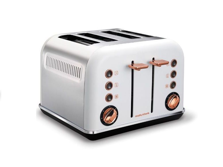 Morphy Richards - 4 Slice Accent Toaster - White With Rose Gold