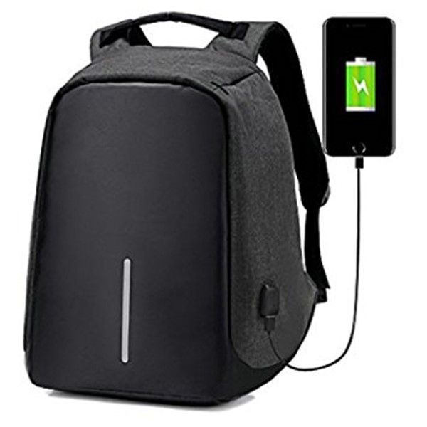 Iconix Anti-Theft Backpack with USB Port - Black