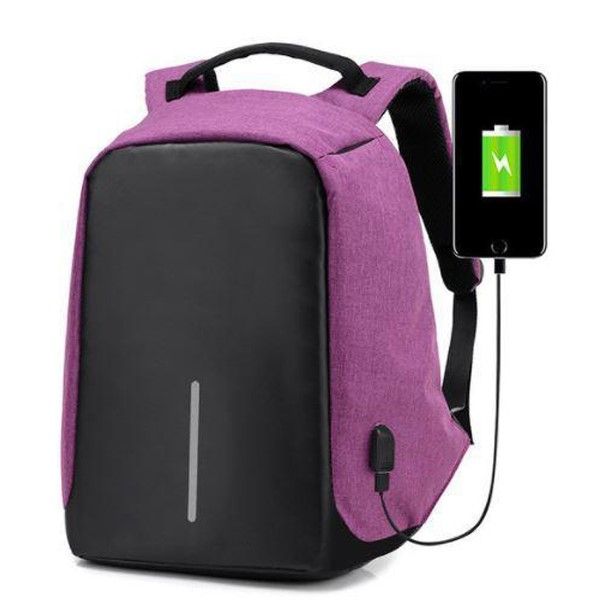 Iconix Anti-Theft Backpack with USB Port - Purple