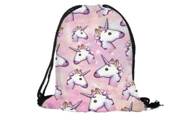 Iconix Drawstring Bag - 3D Unicorn Print
