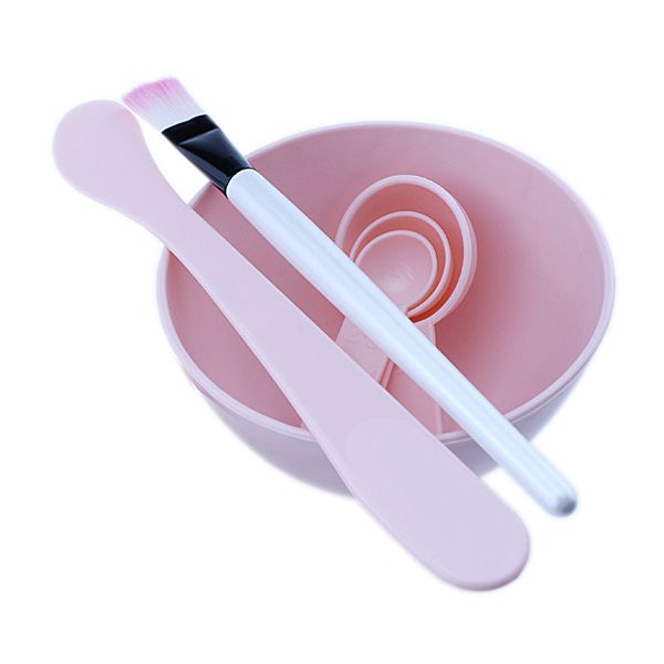 Facial Mask Mixing Bowl with Brush Spoons Set - Pink