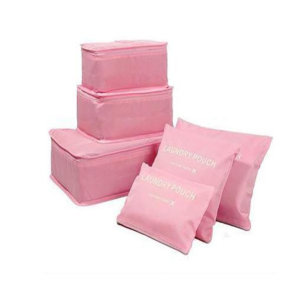 Iconix 6 Piece Travel Luggage Organizer Set - Pink