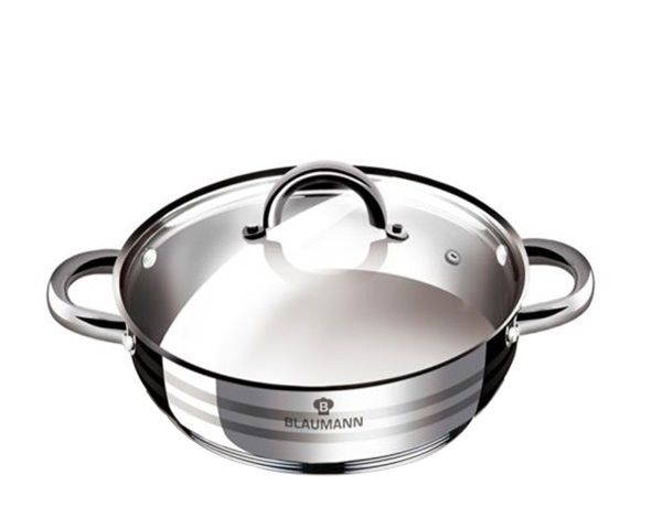 Blaumann 28cm Stainless Steel Shallow Pot - 28cm