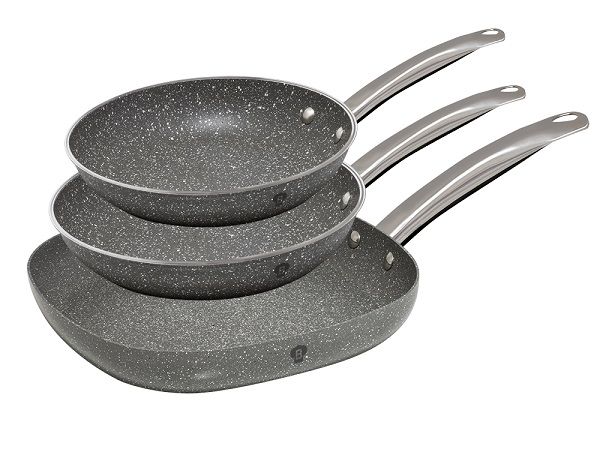 Blaumann 3-Piece Stone Coating Oven Safe Frypan Set