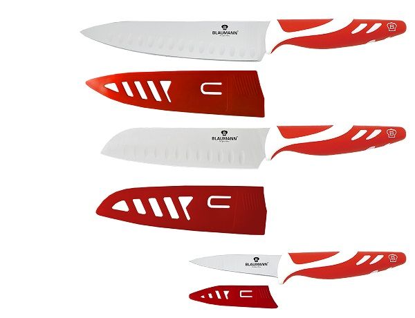 Blaumann 6-Piece Stainless Steel Knife Set - Red