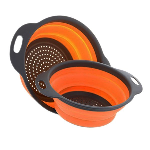 Collapsible Silicone Colander - Orange