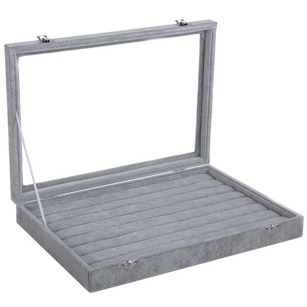 Jewelry Box with Glass Lid &amp; 7 Slots