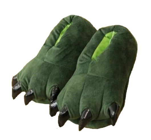 Iconix Dinosaur Slippers for Men - Dark Green