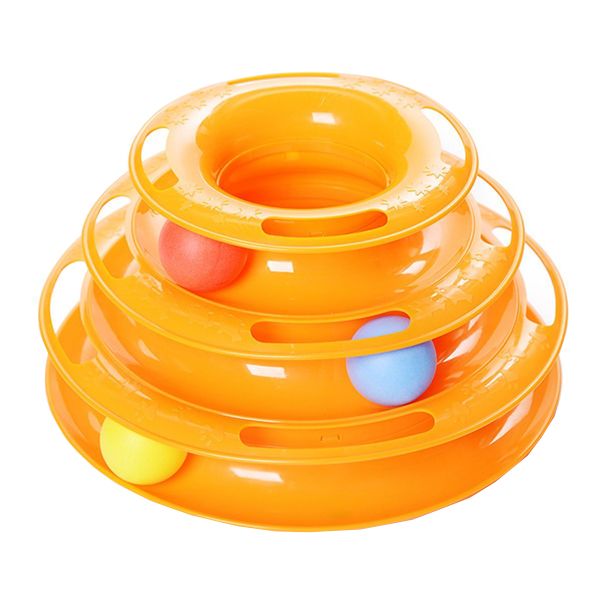 Tower of Tracks Cat Turntable Three Levels of Tracks Interactive Ball ...