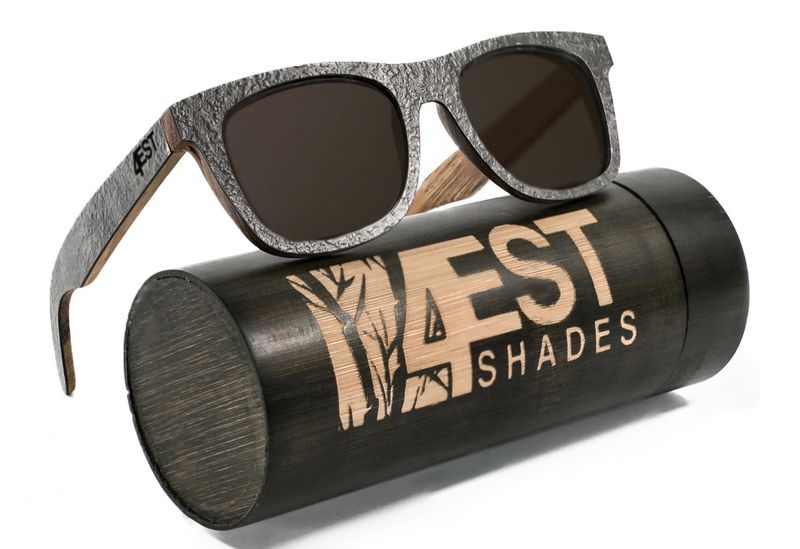 4EST Shades Wooden Polarized Sunglasses - Stone