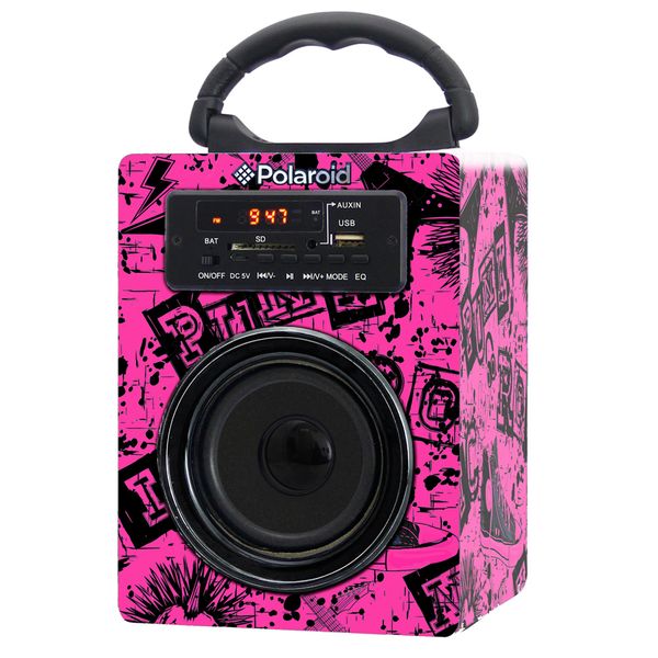 Polaroid Rock Bluetooth Speaker - Black &amp; Pink