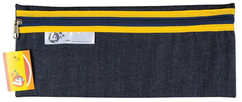 4Kids - School Pencil Bag Denim - 33cm (Yellow)