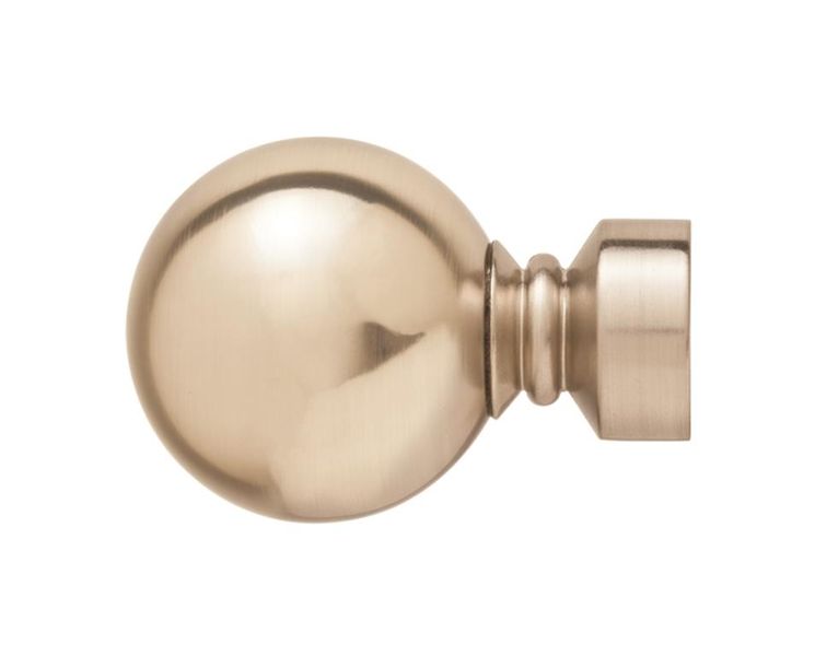 Decor Depot 25mm Steel Rod Finial Solid Ball - Brushed Silver