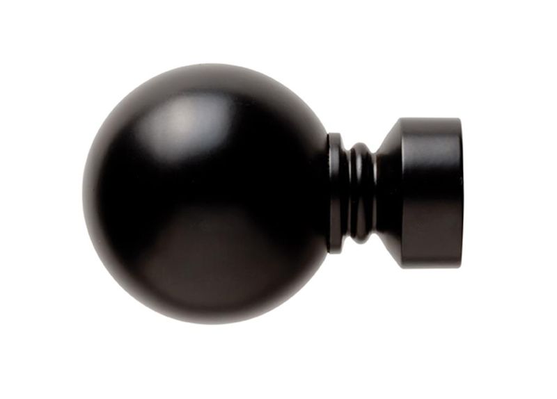 Decor Depot 25mm Curtain Alurod Finial Solid Ball - Black