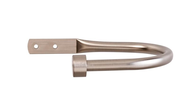 Decor Depot 25mm Curtain Hold Back Round U-Arm - Brushed Silver