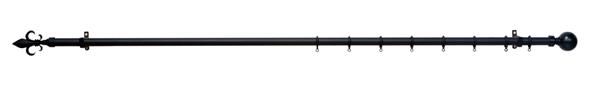 Decor Depot 25mm Steel Curtain Rod - Black (1.5m)