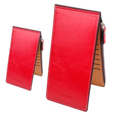 Fashionable Slim 17 Card Ladies Purse - Red