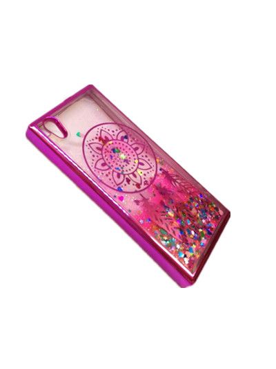 Liquid Moving Glitter Back Case for Sony L1 - Pink
