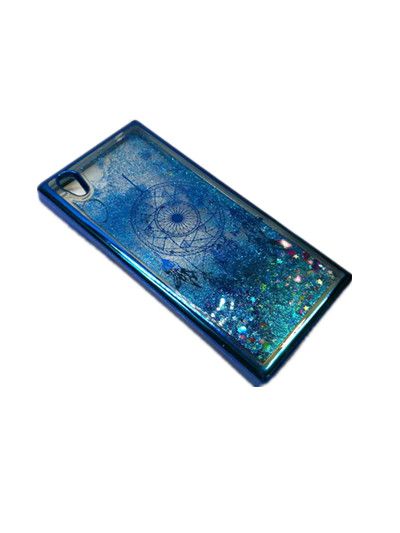 Liquid Moving Glitter Back Case for Sony L1 - Blue