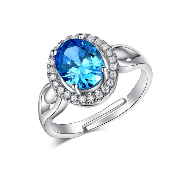 Angelic Crystal Adjustable Ring - Blue
