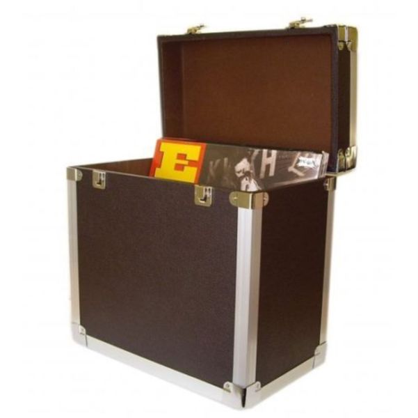 Record Box: 50 LP Record Storage Carry Case - Black
