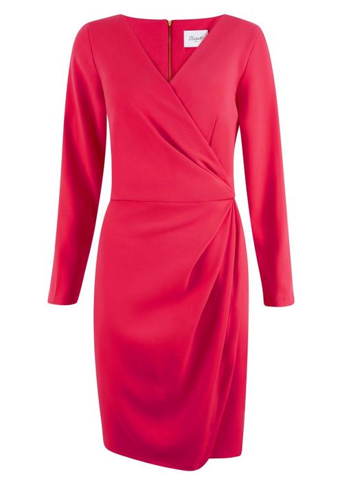 Closet London Pleated Pencil Wrap Dress - Pink | Buy Online in South ...