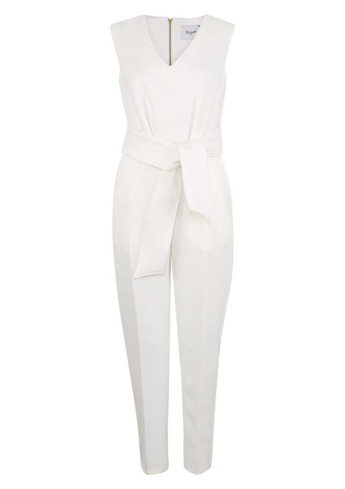 Closet London V-Neck Front Tie Jumpsuit - White | Buy Online in South ...