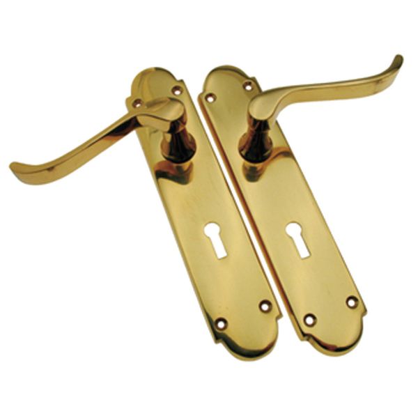 BBL Lever Furniture on BP Victorian Scroll KH PB