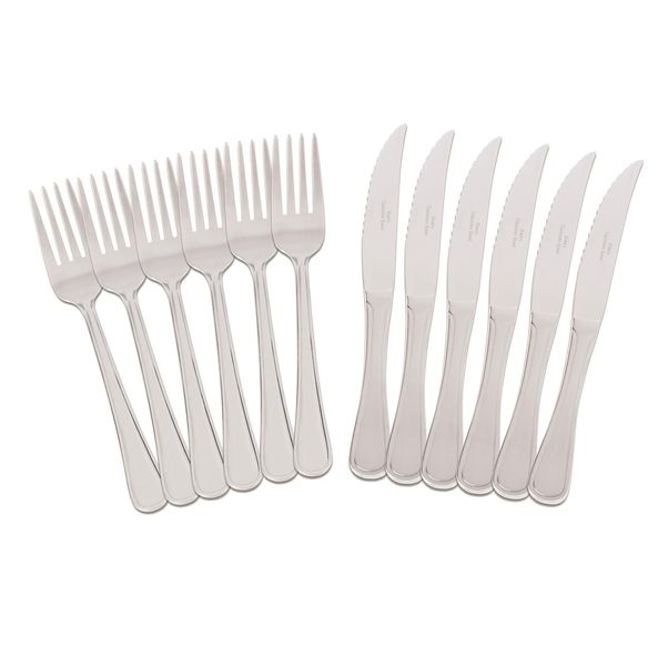 Bistro - Steak Knife &amp; Fork Cutlery Set - Set of 12