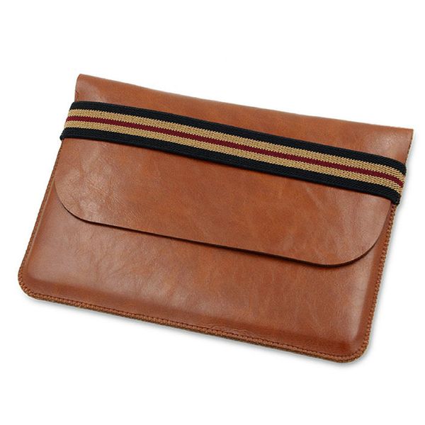 Leather MacBook Pro 13" Sleeve with Strap - Brown