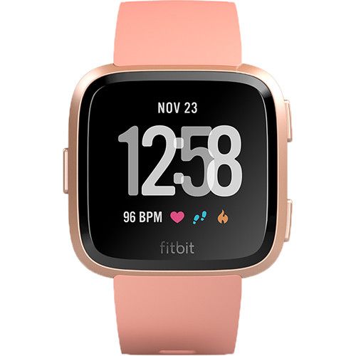 Fitbit Versa Fitness Watch Peach Rose Gold Aluminium