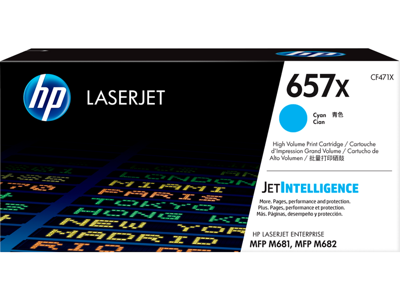 HP 657X High Yield Cyan LaserJet Toner Cartridge