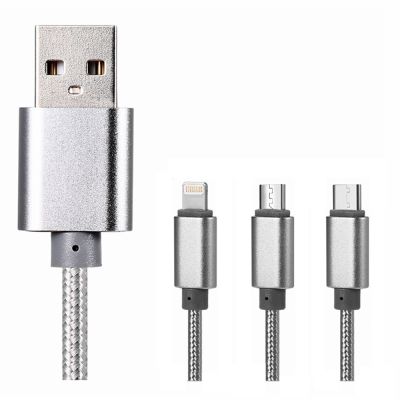 3in1 2A Type-C Lightning Micro USB Fast Charging Cable
