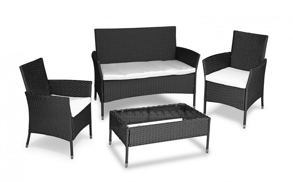 Fine Living Jakarta Outdoor Rattan Set Black Buy Online in South