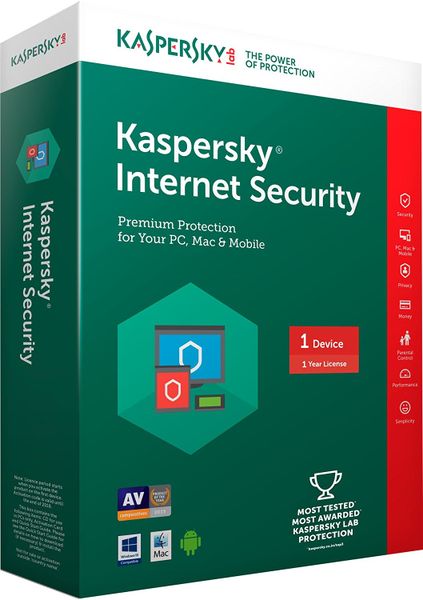 Kaspersky Internet Anti-Virus 2018 1 User