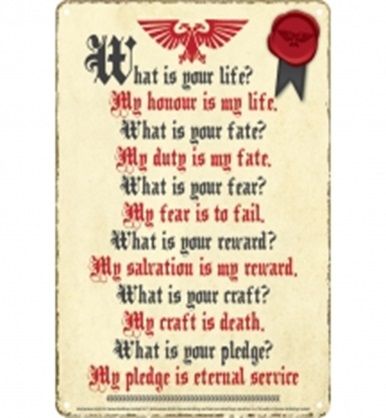 Warhammer: Pledge A5 Metal Wall Sign (Parallel Import)
