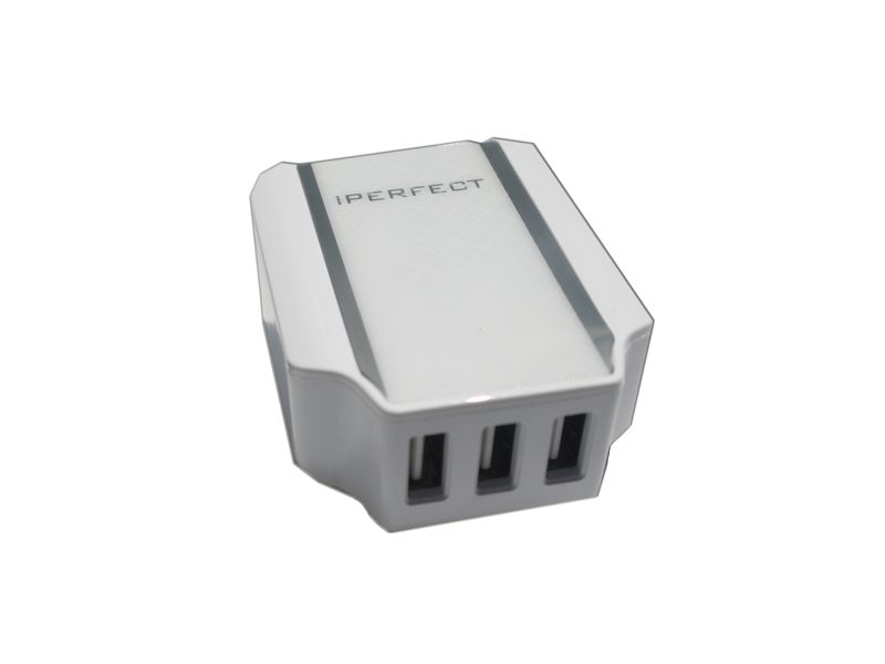 iPERFECT 3USB Port 3.4A AUTO-ID Travel wall Charger