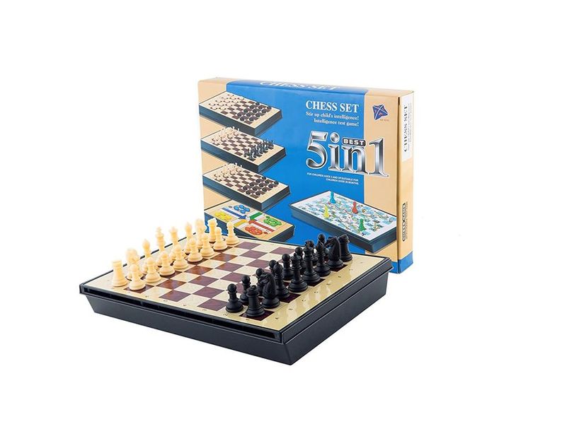Magnetic 5 In 1 Games Chess Set - Medium